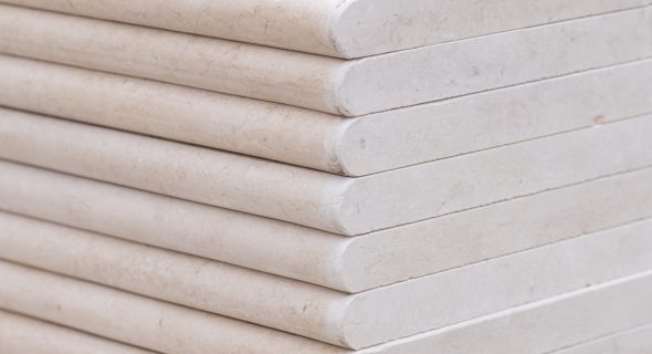 Galala limestone tiles Brushed with bull-nose edges for pool copping