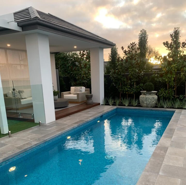 London Grey ,Egyptian Limestone tiles used for pool coping and outdoors paving